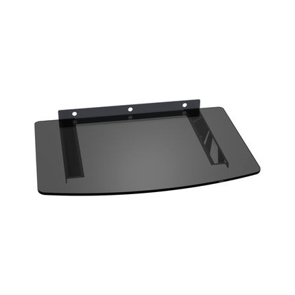 Cabletech Wandplank Voor Decorders / Dvd / Blu-ray-spelers / Gameconsoles - Gehard Glas - Max belastbaar gewicht 10Kg - Zwart