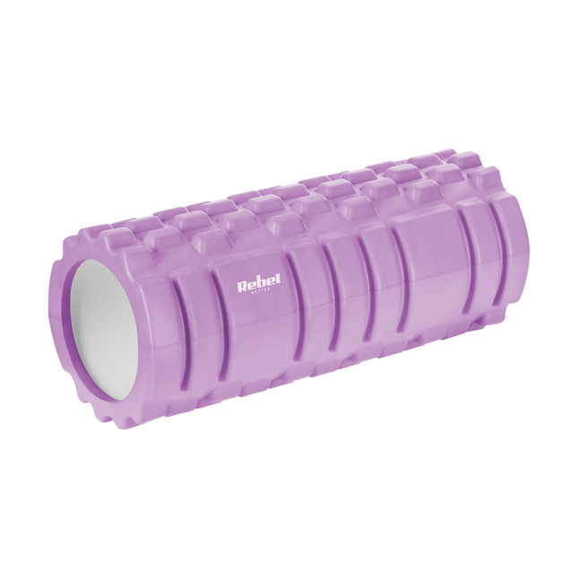 Rebel Active Foam Massagerol Met Triggerpoint Yoga 14 x 33cm - EVA Materiaal Foamroller Fitness Massage Roller Paars