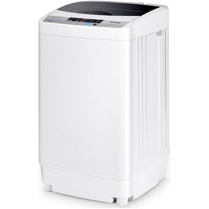 Costway Volautomatische Mini Wasmachine met Pomp, Display en centrifuge 4,5 kg - Mini Camping Wasmachine  -  Grijs 50 × 50 × 85 cm