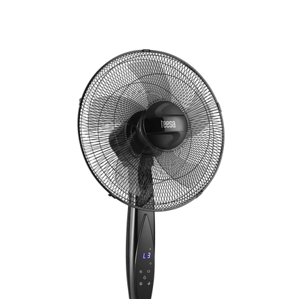 Teesa Staande Ventilator met Afstandsbediening – 16 Inch – Zwart – 3 Snelheden – 90° Oscillatie – Timer & Touchscreen