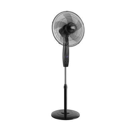 Teesa Staande Ventilator met Afstandsbediening – 16 Inch – Zwart – 3 Snelheden – 90° Oscillatie – Timer & Touchscreen