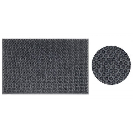 Tragar deurmat van volledig rubber met antislip 40 x 60 cm grijs