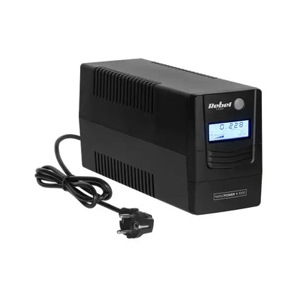 REBEL UPS 1000VA – LCD – Noodstroomvoorziening 600W – USB & RJ45 – Batterij Back-up voor PC & Router