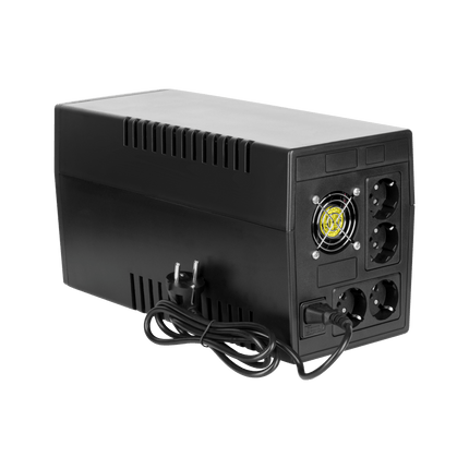 UPS Noodstroomvoorziening 1500VA / 900W – Offline UPS – 4 Stopcontacten – AVR – Zwart