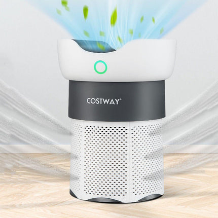 Costway Luchtreiniger met H13-HEPA-filter 4 standen 121 ㎡ per uur - Lucht Kwaliteitsindicator - Allergieën - Slaapmodus - Luchtverfrisser 8-Uurs Timer