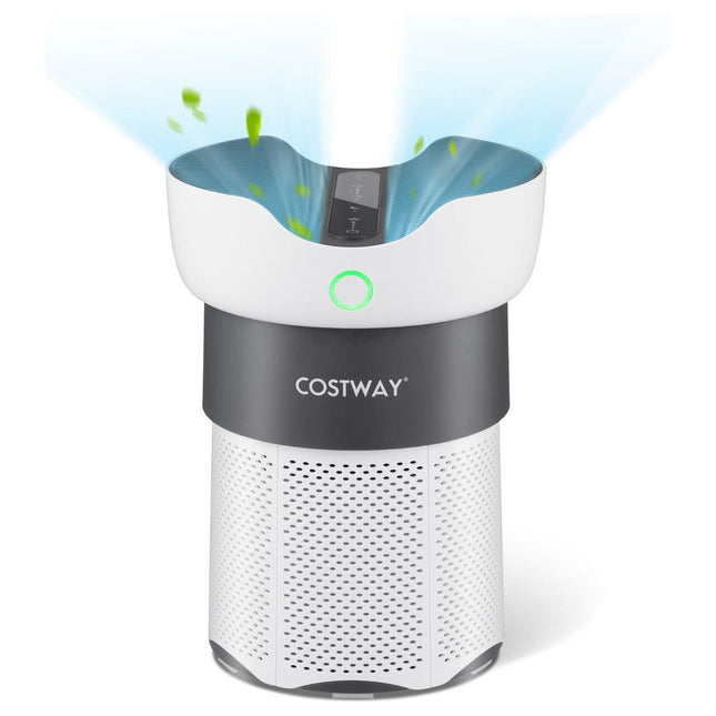 Costway Luchtreiniger met H13-HEPA-filter 4 standen 121 ㎡ per uur - Lucht Kwaliteitsindicator - Allergieën - Slaapmodus - Luchtverfrisser 8-Uurs Timer