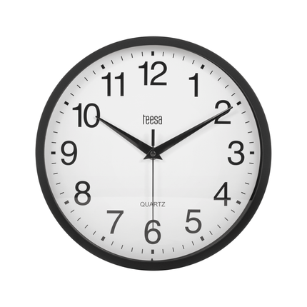 Teesa TSA0037B Analoge Wandklok 25 cm Zwart