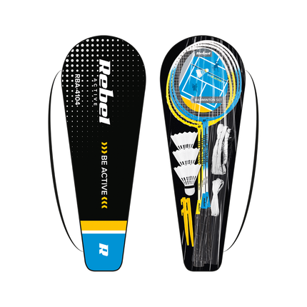 Rebel Active Complete Badminton Set - Opvouwbaar Draagbaar Badmintonnet - Snel Op te Zetten - Met Draagtas - Blauw
