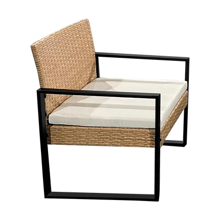 Teesa Ami 4-delige Rattan Tuin Loungeset Licht bruin - Meubelset met Bankje - Balkonmeubelset Fauteuils - Tafel loungeset