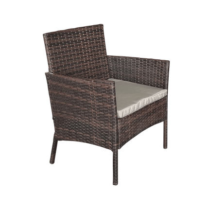 Teesa Rose 4-delige Rattan Tuin Loungeset Bruin - Meubelset met Bankje - Balkonmeubelset Fauteuils - Tafel loungeset