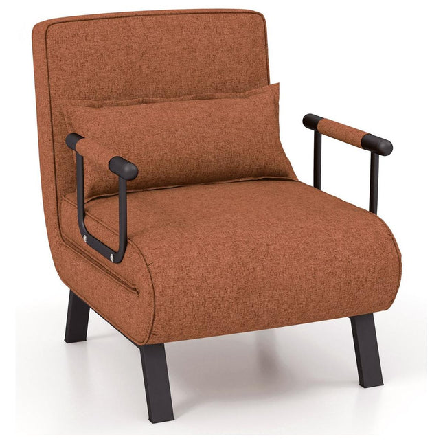 Trendmix 4-in-1 Uitklapbare Slaapstoel Belastbaar Tot 150 kg Bruin/Koffie - Inklapbare Slaapbank Met 6 Standen Verstelbare Rugleuning - Modern Design Logeerbed - Slaapfauteuil
