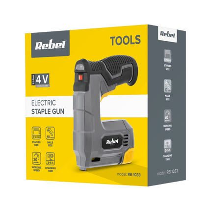 Rebel draadloze tacker 4V - nagelpistool - elektrische nietmachine - nietpistool 1500mAh accu