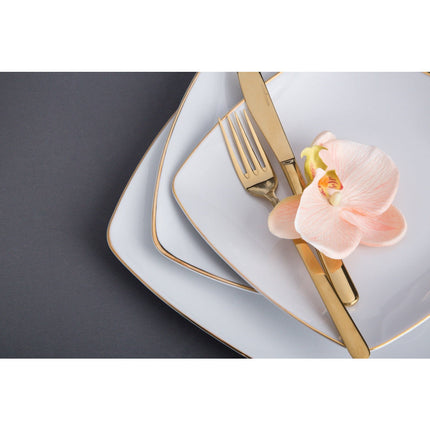 Mariapaula moderna premium 18 delige bordenset porselein met gouden rand