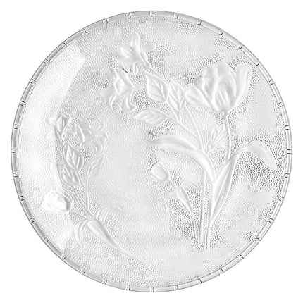 Altom Design glazen taartbord dinerbord plate 25.2 cm met bloemen reliëf