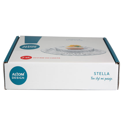 Altom Design Stella servies gebaksbordjes set 7 delig glas