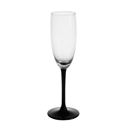 Royal leerdam altom design exclusieve champagne glazen met zwarte onyx voet 6 stuks 180ml
