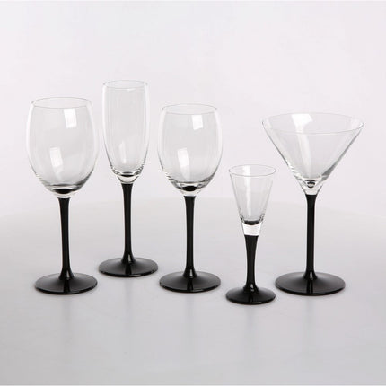 Royal leerdam altom design exclusieve champagne glazen met zwarte onyx voet 6 stuks 180ml