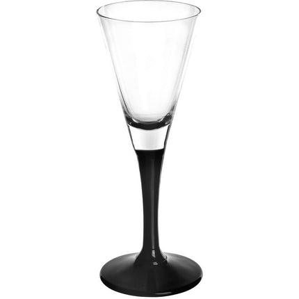 Royal leerdam altom design exclusieve likeur glazen met zwarte onyx voet 6 stuks 50 ml