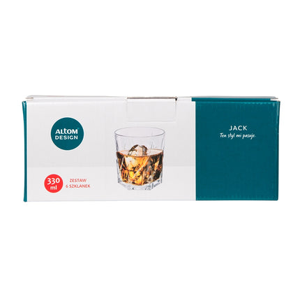 Altom Design Jack 6 exclusieve whisky glazen met uniek motief 330 ml