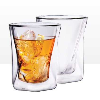 Altom Design Andrea 2 exclusieve dubbelwandige whisky glazen met draai motief 300 ml