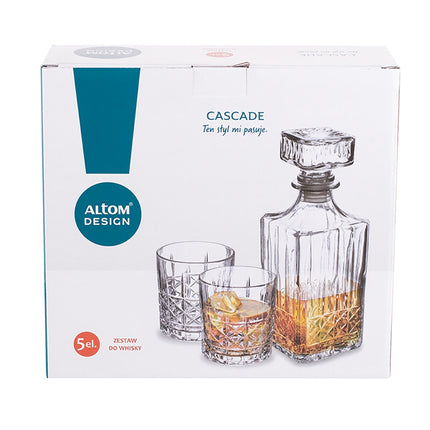 Altom design Cascade whisky karaf set met 4 glazen 330/900 ml glas