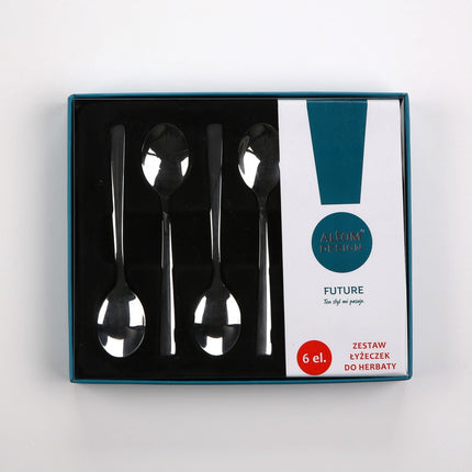 Altom design set van 6 rvs ovale koffie- of theelepels zilver