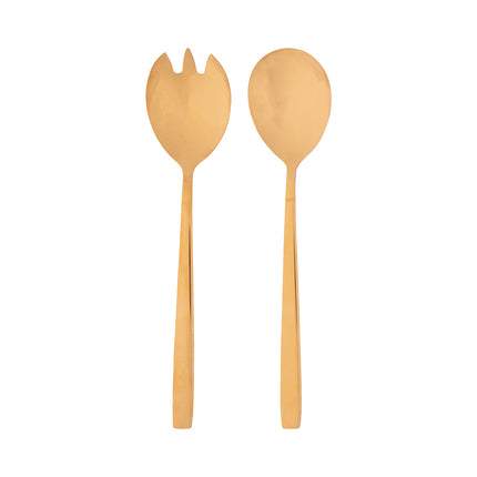Altom design set van 2 rvs ovale salade bestek goud