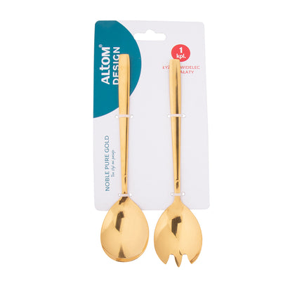 Altom design set van 2 rvs ovale salade bestek goud