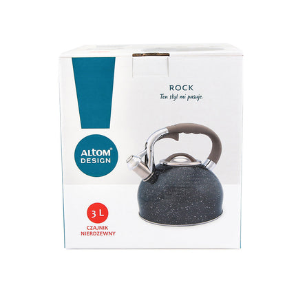 Altom Design Rock Classic fluitketel RVS antraciet / chrome / grijs 3 Liter - ook geschikt voor inductie