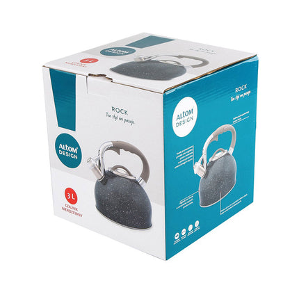 Altom Design Rock Classic fluitketel RVS antraciet / chrome / grijs 3 Liter - ook geschikt voor inductie