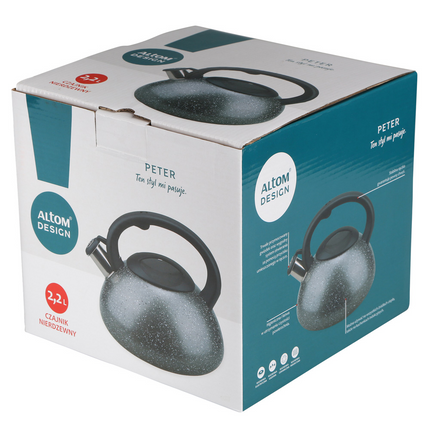 Altom Design Peter fluitketel RVS mat antraciet 2.2 Liter - ook geschikt voor inductie