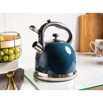 Altom Design Parker fluitketel RVS donkerblauw hoogglans 3 Liter - ook geschikt voor inductie