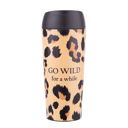 Altom Design thermosbeker/ waterfles luipaard print 400 ml
