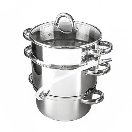 Altom Design professionele 6-delige sapcentrifuge pan/ juicer voor op het fornuis 8L RVS