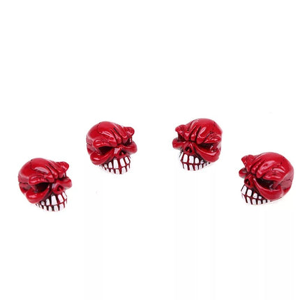 DTouch ventieldoppen Angry Red Skull rood 4 stuks