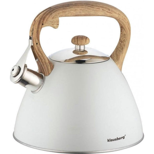 Klausberg KB-7264 fluitketel RVS mat lichtgrijs 3 Liter - ook geschikt voor inductie