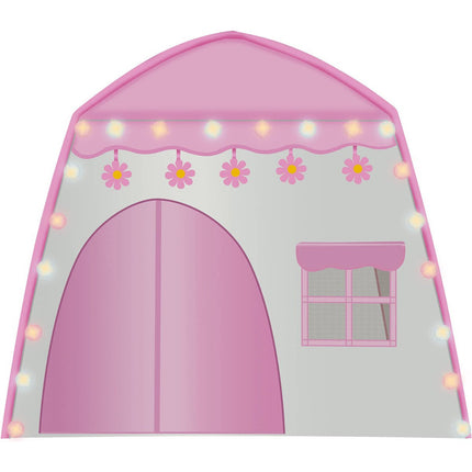 Kruzzel speeltent / kindertent XL met LED verlichting wit / roze
