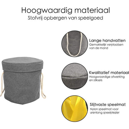 Multifunctioneel Opbergkleed - Speelgoed Organizer - Speelmat - opbergmand voor Kinderen - Geel