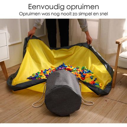 Multifunctioneel Opbergkleed - Speelgoed Organizer - Speelmat - opbergmand voor Kinderen - Geel