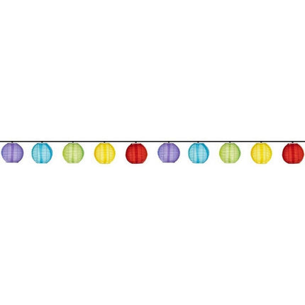 Lampion slinger feestverlichting op zonne-energie waterbestending LED 2,7m - multi-color - solar - 10 lampionnen