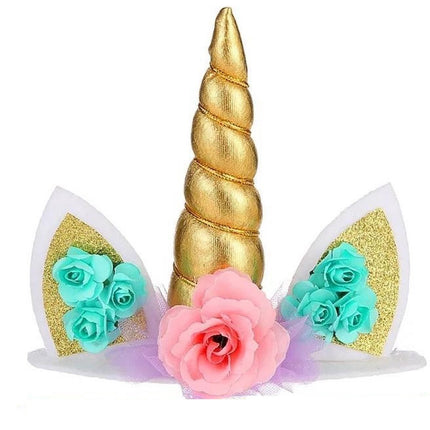 Unicorn cake topper eenhoorn taart versiering cake decoration goud