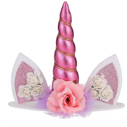 Unicorn cake topper eenhoorn taart versiering cake decoration roze