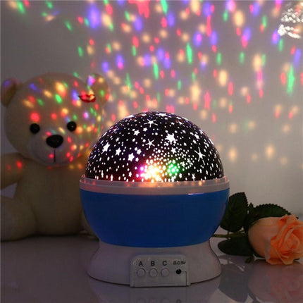 Star master dream 360° roterende projector lamp / nachtlamp met sterren blauw