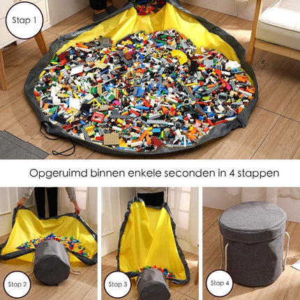 Multifunctioneel Opbergkleed - Speelgoed Organizer - Speelmat - opbergmand voor Kinderen - Geel