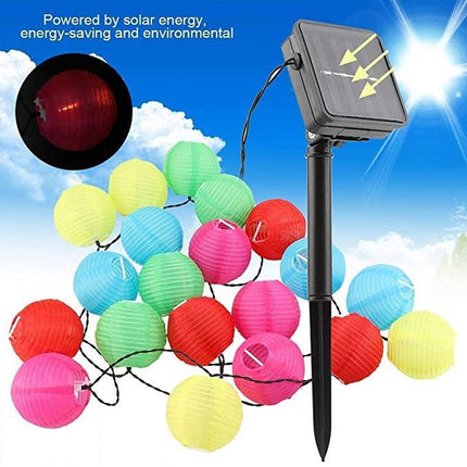 Lampion slinger feestverlichting op zonne-energie waterbestending LED 2,7m - multi-color - solar - 10 lampionnen
