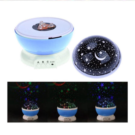 Star master dream 360° roterende projector lamp / nachtlamp met sterren blauw