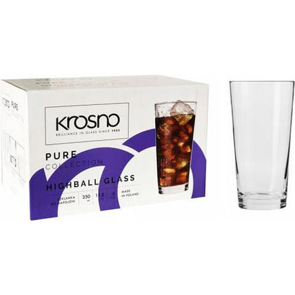 Krosno Pure Collection set van 6 longdrink glazen 350 ml handgemaakt
