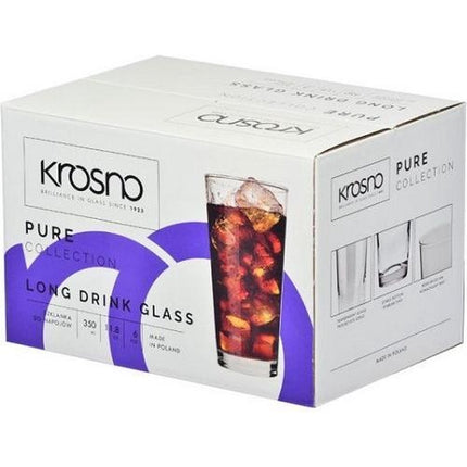 Krosno Pure Collection set van 6 longdrink glazen 350 ml handgemaakt