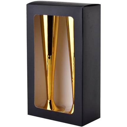 Affekdesign Nayra Gold set van 2 luxe champagne glazen van glas 200ml goud