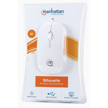 Manhattan Silhouette optische muis USB 1000dpi wit
